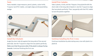 Instructions d’installation 3L TripleLock & Click4U, Installation en bâton rompu